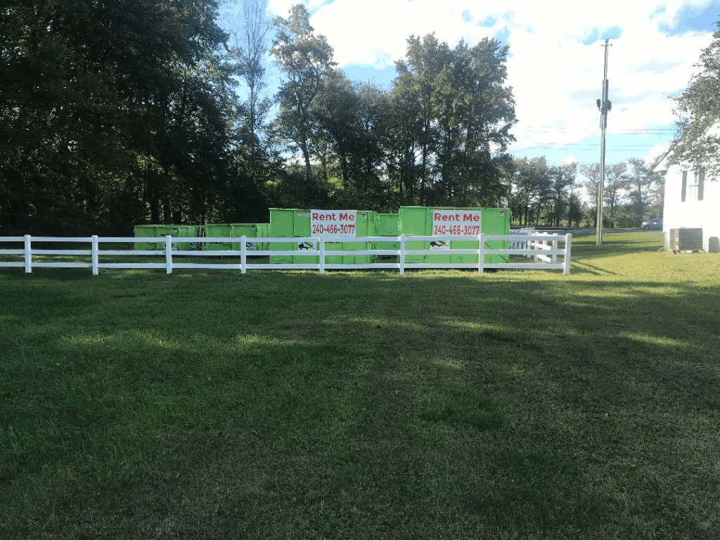 annapolis dumpster rentals in storage yard