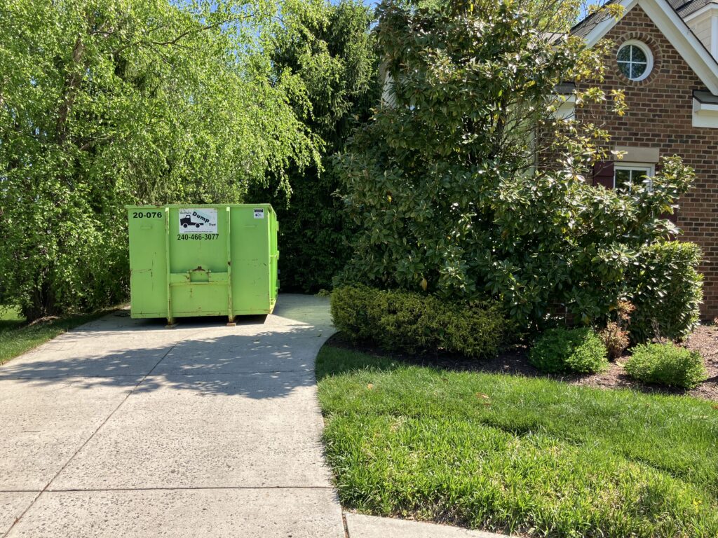 Landscaping Dumpster Rental in Capital Area Maryland
