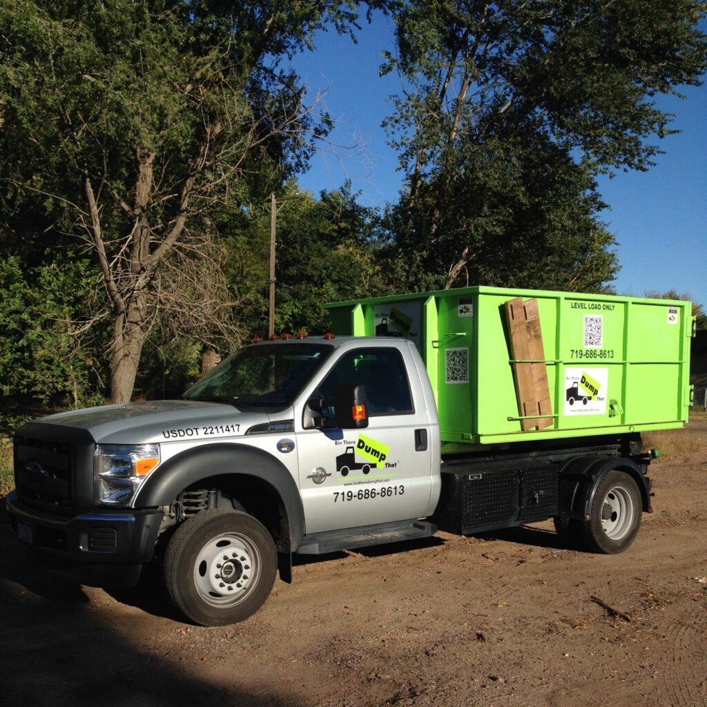 dumpster rental on truck in Colorado Springs