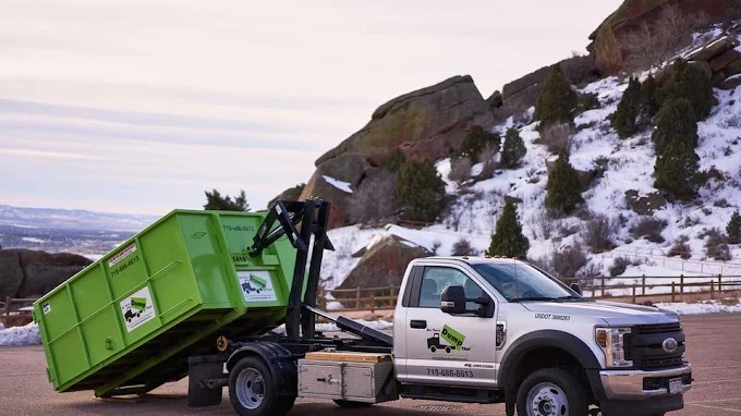 Roll off dumpster rental at a historic home in Old Colorado City