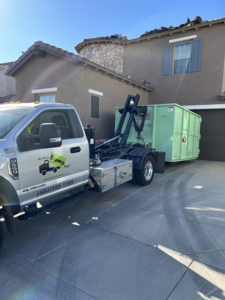 Custom 20 Yard Dumpster Pickup From Residential Driveway