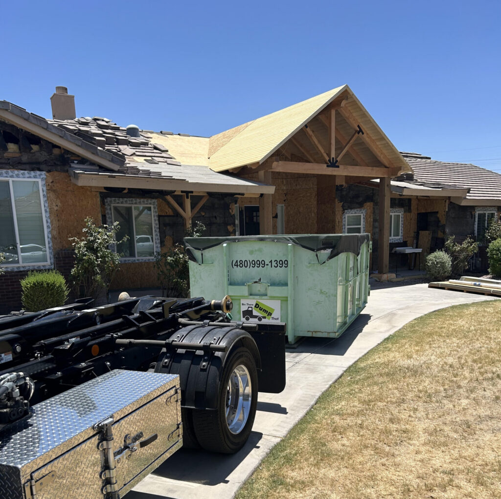 15-Yard-Dumpster-Curved-Driveway-House-Remodel