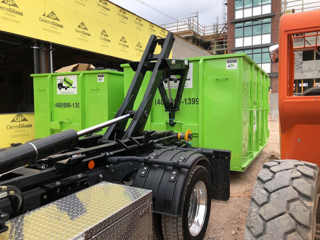 Two 20 Yard Dumpster Side by Side for building of Culinary Dropout in Downtown Gilbert