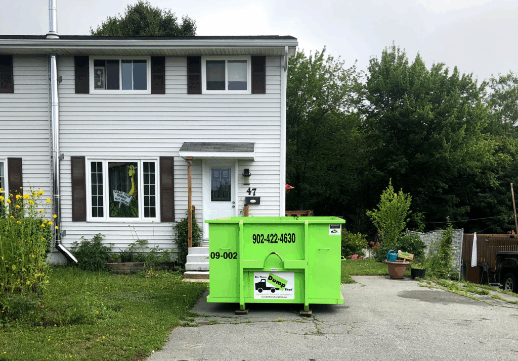 Residential dumpster rental in Halifax for moving, cleanout, and junk removal.