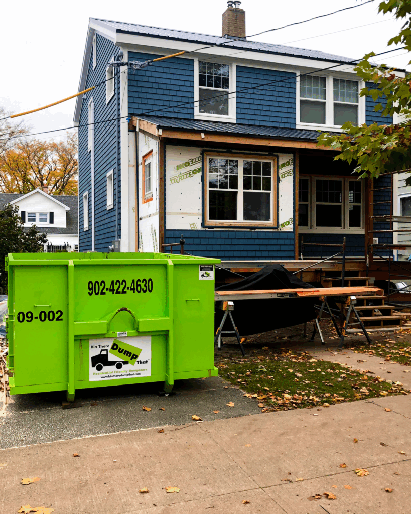 Dumpster rental in Halifax for home renovation and roofing waste removal