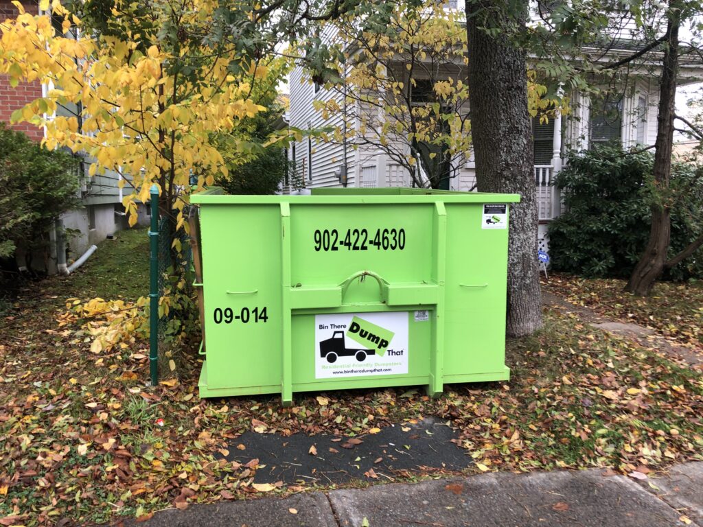 Dumpster for yard waste.