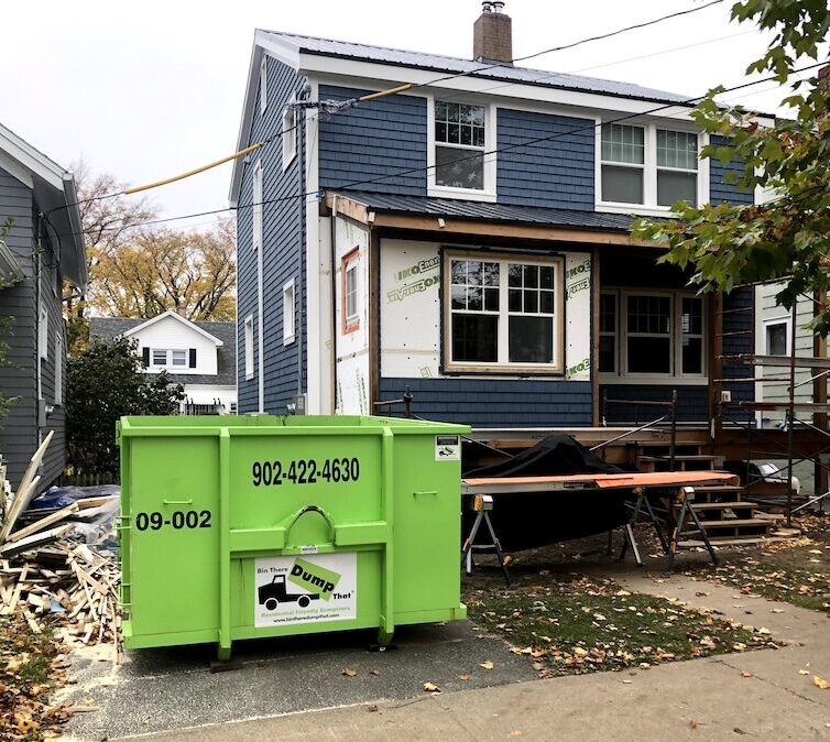 Dumpster rental in Halifax for home renovation and roofing waste removal