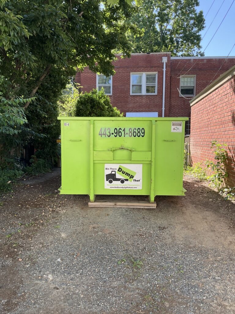 10 yard dumpster for washington dc home remodel