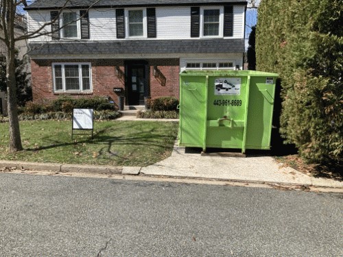 dumpster rental at a home in northwest dc