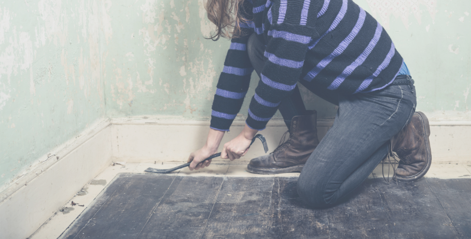 gutting the house during renovation