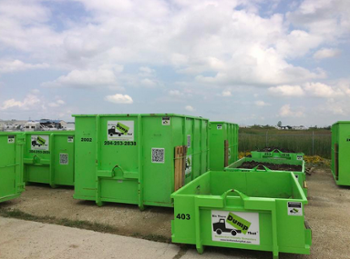 yard of dumpsters