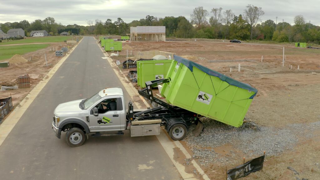 construction dumpster rental at new home build site